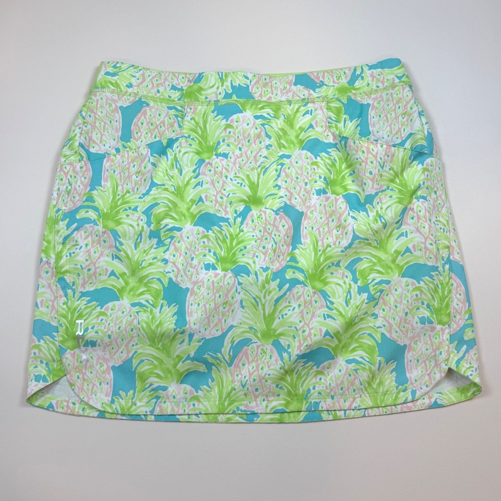 RLX Ralph Lauren Pineapple Print Golf Skort Small Tropical Green Blue Preppy